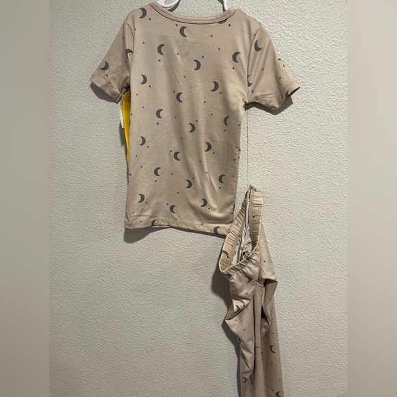 Cloud Island Toddler Moon & Stars Two Piece Pajama Set Tan Oeko Tex Size 5T - Picture 8 of 8